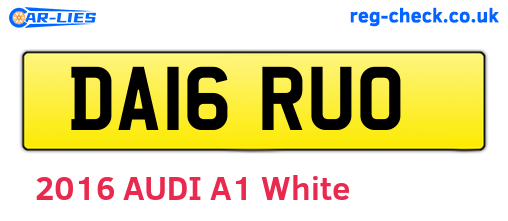 DA16RUO are the vehicle registration plates.