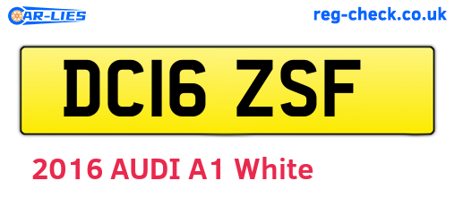 DC16ZSF are the vehicle registration plates.