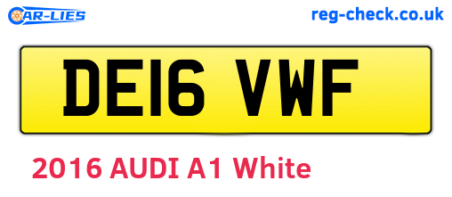DE16VWF are the vehicle registration plates.
