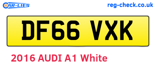 DF66VXK are the vehicle registration plates.