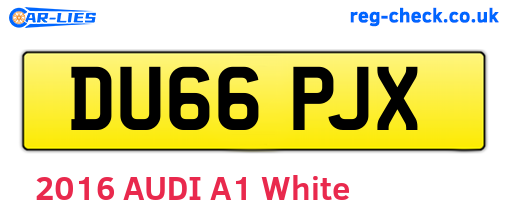 DU66PJX are the vehicle registration plates.