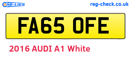 FA65OFE are the vehicle registration plates.