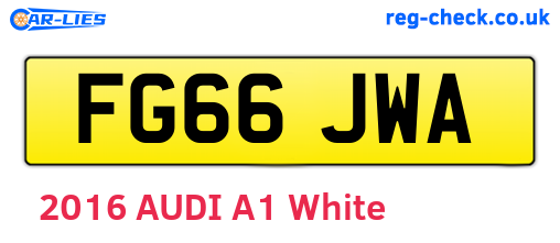 FG66JWA are the vehicle registration plates.