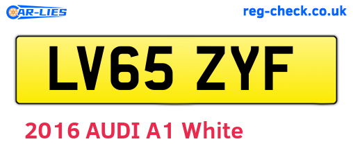 LV65ZYF are the vehicle registration plates.