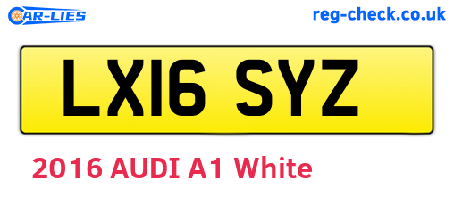 LX16SYZ are the vehicle registration plates.