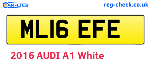ML16EFE are the vehicle registration plates.