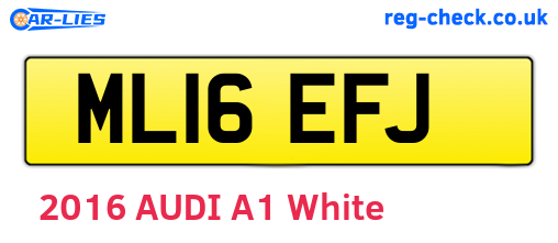 ML16EFJ are the vehicle registration plates.