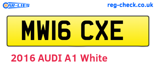 MW16CXE are the vehicle registration plates.
