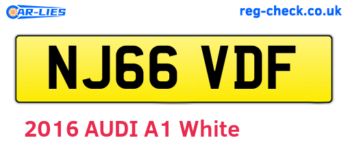 NJ66VDF are the vehicle registration plates.