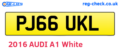PJ66UKL are the vehicle registration plates.