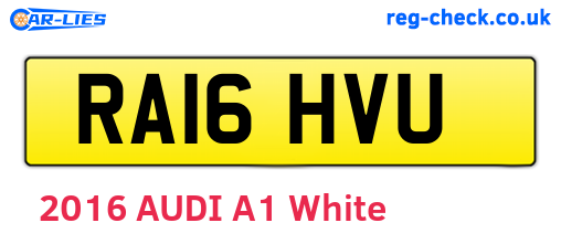RA16HVU are the vehicle registration plates.