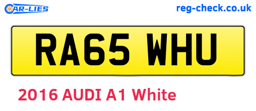 RA65WHU are the vehicle registration plates.