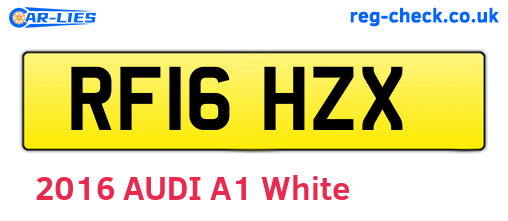 RF16HZX are the vehicle registration plates.