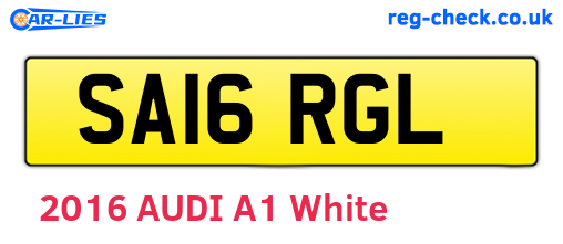 SA16RGL are the vehicle registration plates.