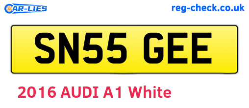 SN55GEE are the vehicle registration plates.