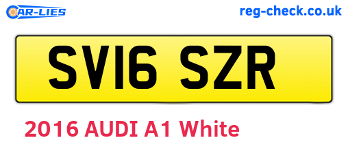 SV16SZR are the vehicle registration plates.