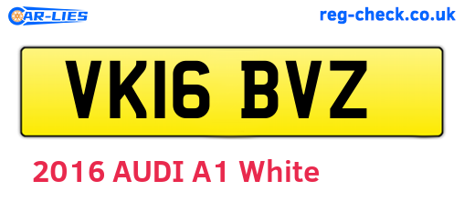 VK16BVZ are the vehicle registration plates.