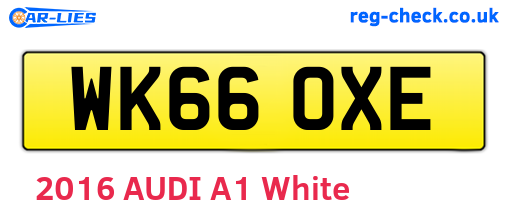 WK66OXE are the vehicle registration plates.