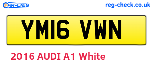 YM16VWN are the vehicle registration plates.