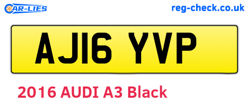 AJ16YVP are the vehicle registration plates.