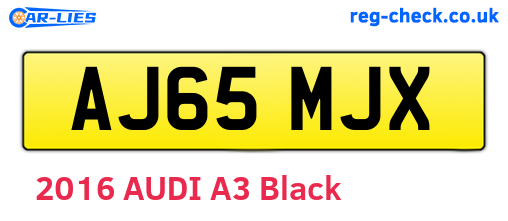 AJ65MJX are the vehicle registration plates.