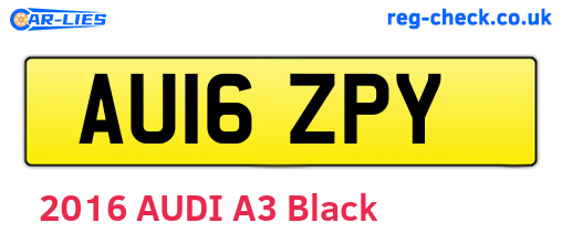 AU16ZPY are the vehicle registration plates.