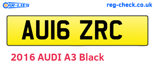 AU16ZRC are the vehicle registration plates.