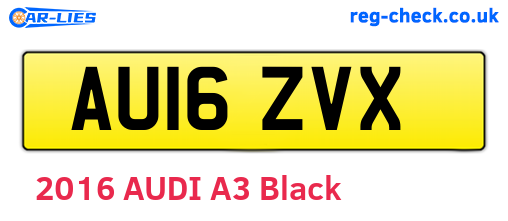 AU16ZVX are the vehicle registration plates.