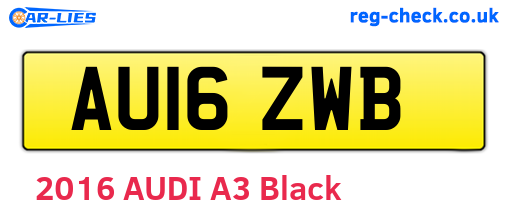 AU16ZWB are the vehicle registration plates.