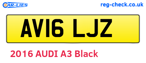 AV16LJZ are the vehicle registration plates.