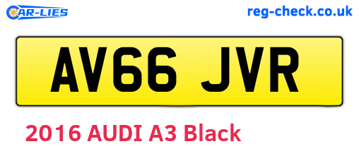 AV66JVR are the vehicle registration plates.
