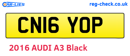 CN16YOP are the vehicle registration plates.
