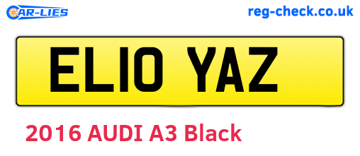 EL10YAZ are the vehicle registration plates.