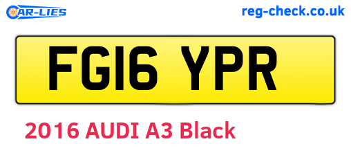 FG16YPR are the vehicle registration plates.