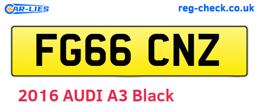FG66CNZ are the vehicle registration plates.
