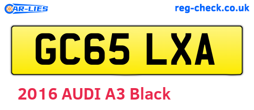 GC65LXA are the vehicle registration plates.