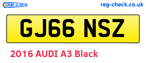GJ66NSZ are the vehicle registration plates.