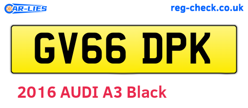 GV66DPK are the vehicle registration plates.