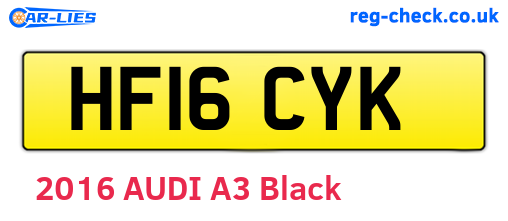 HF16CYK are the vehicle registration plates.