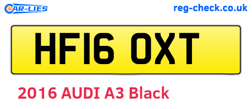 HF16OXT are the vehicle registration plates.