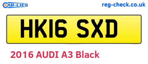 HK16SXD are the vehicle registration plates.