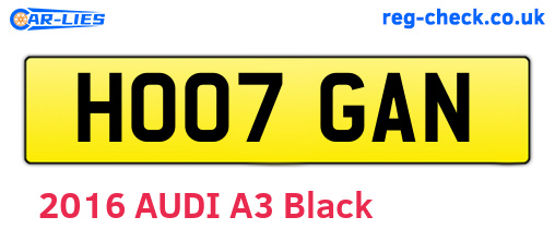 HO07GAN are the vehicle registration plates.