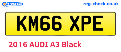 KM66XPE are the vehicle registration plates.