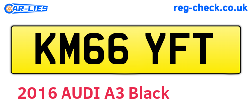 KM66YFT are the vehicle registration plates.