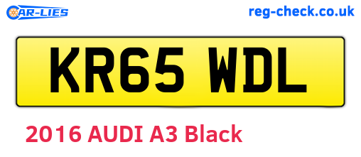 KR65WDL are the vehicle registration plates.
