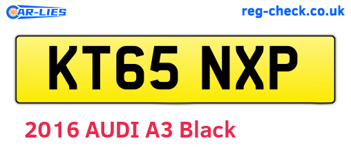 KT65NXP are the vehicle registration plates.