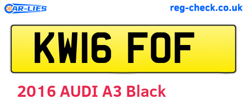 KW16FOF are the vehicle registration plates.