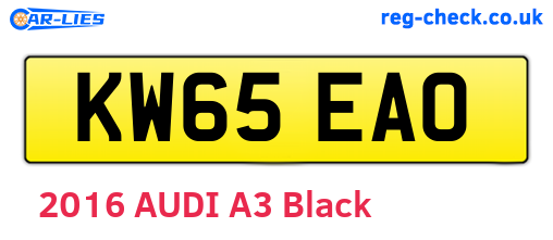 KW65EAO are the vehicle registration plates.