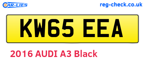 KW65EEA are the vehicle registration plates.
