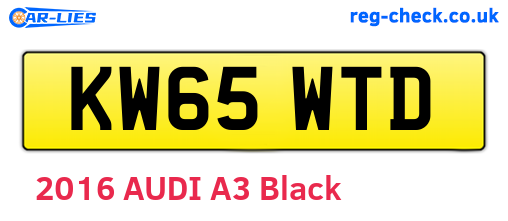 KW65WTD are the vehicle registration plates.